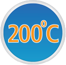 Maximum Service Temperature 200 Single Core up to 6mm°C